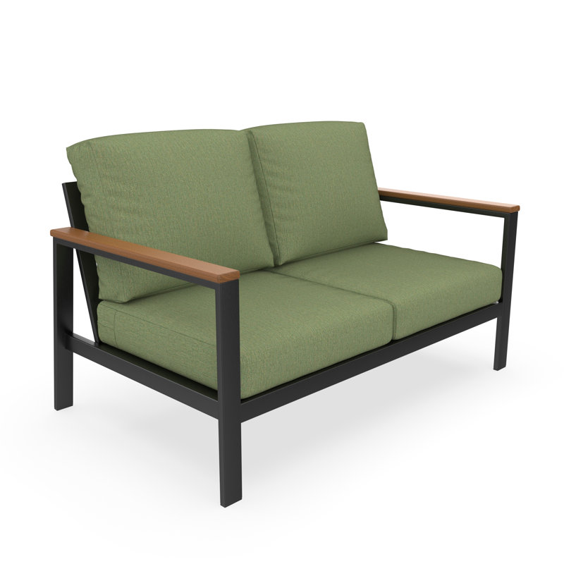 Townsend Loveseat with Sunbrella® Cushion, Sunbrella Calm Laurel, Brown