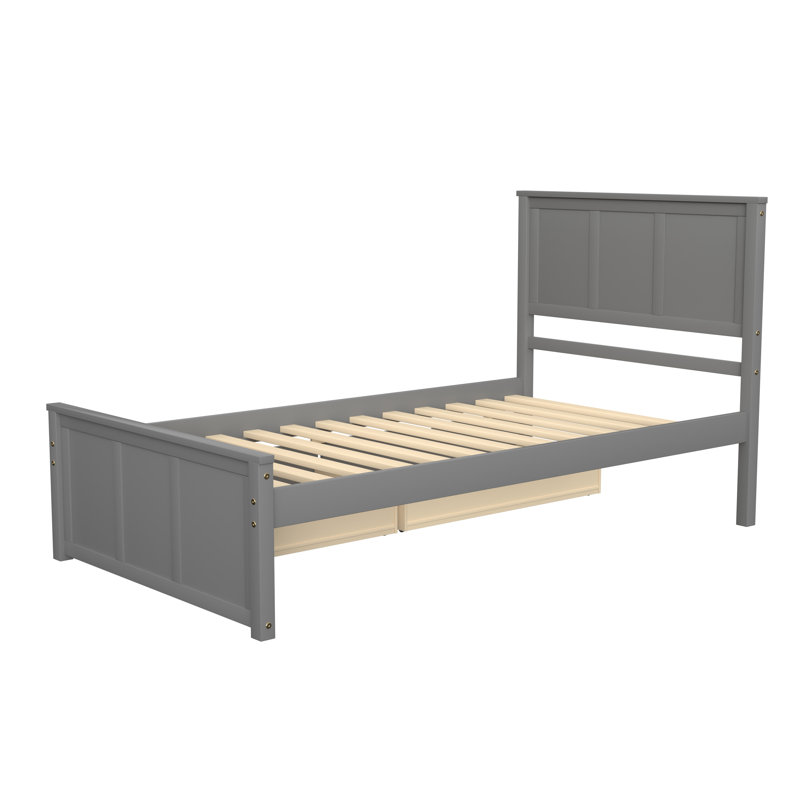 Lit plateforme simple avec rangement Floe, gris