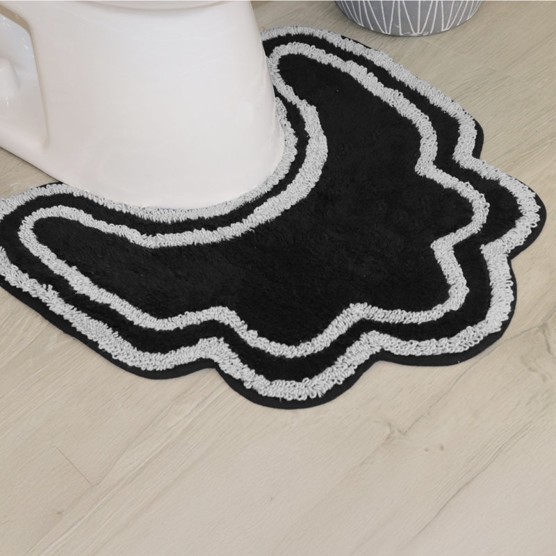 Tapis pour salle de bain Dobrinka, Noir, 20 po x 20 po (contour)