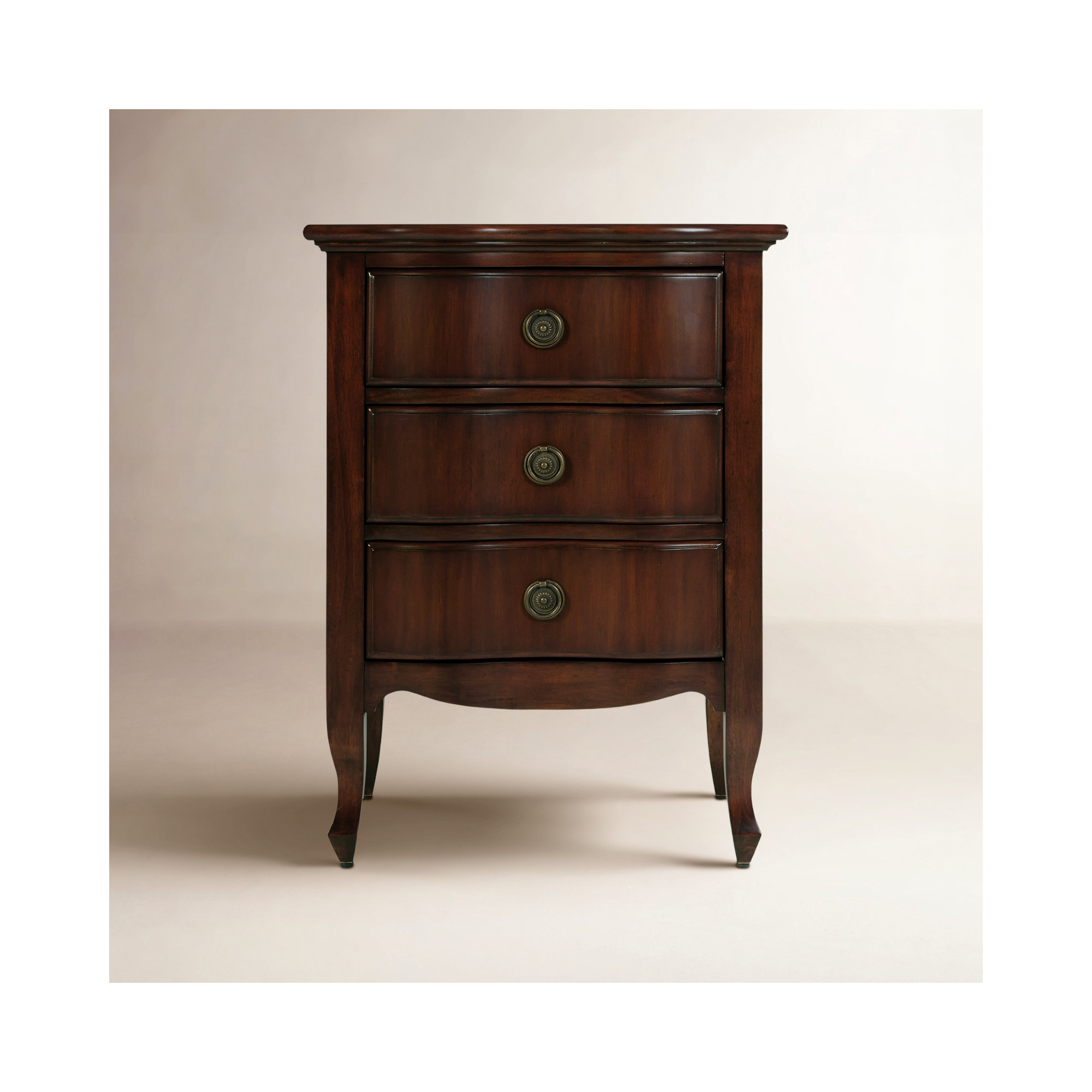 Nigel 21.5 in. W Rectangular Wood 3 Drawer Accent Chest, Dark Brown