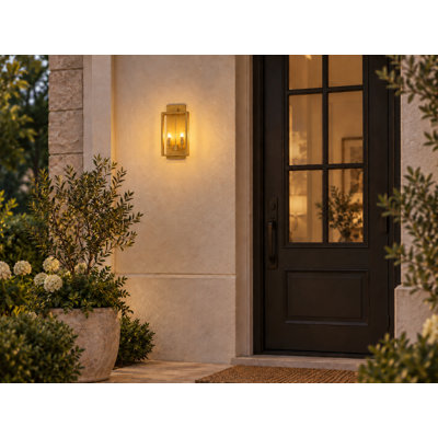 Applique murale lanterne noire 2 lumières avec abat-jour en verre transparent