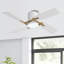 Ventilateur de plafond encastré 48 po avec 4 pales bicolores à 4 lumières à intensité variable, réversible, avec moteur à courant continu et télécommande, sable et noir -384645962-384645956