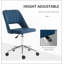 Chaise de bureau rembourrée en polyester, pivotante, réglable en hauteur, avec roulettes-1747421986