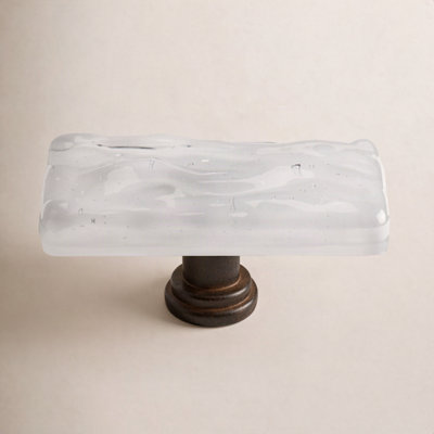 Poignée de meuble longue en verre Glacier