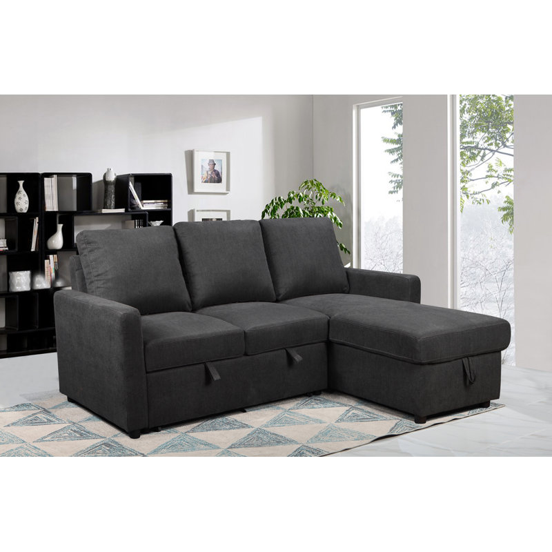 Manha 3 Seater Sofa Bed, Charcoal