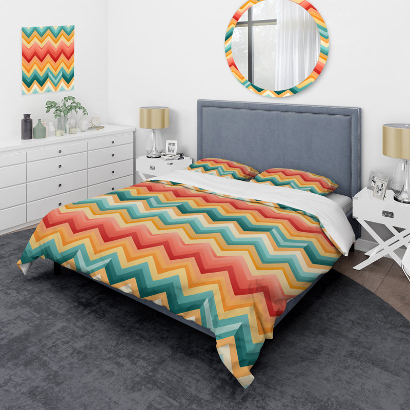 Ensemble de housse de couette Watercolor Retor, Housse de couette simple + 1 taie décorative stan