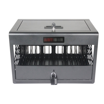 16 Charging Station Cabinet - Lockable, White, For , Office, , Stores & Charges Up To 16 Handheld Devices 16 Laptops/Tablets White Cabinet, Safe Storage Laptops Tablets
