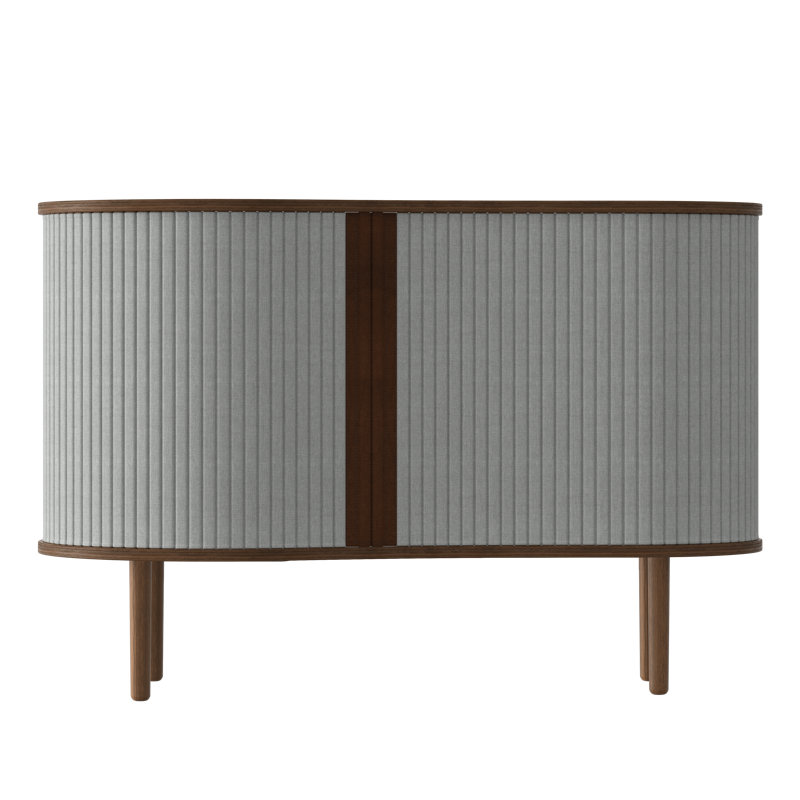 Hollar Solid Wood Accent Cabinet, Sterling/Dark Oak