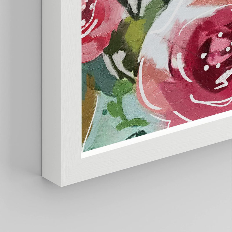 Rose et orange jardin rose fleur art mural impressions florales décoratives pour le salon chambre à coucher encadrée sur papier