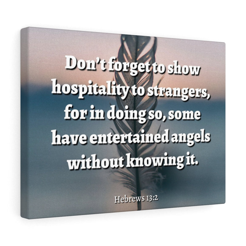Angels Hebrews 13:2 - Wrapped Canvas Print, 30cm H x 41cm W