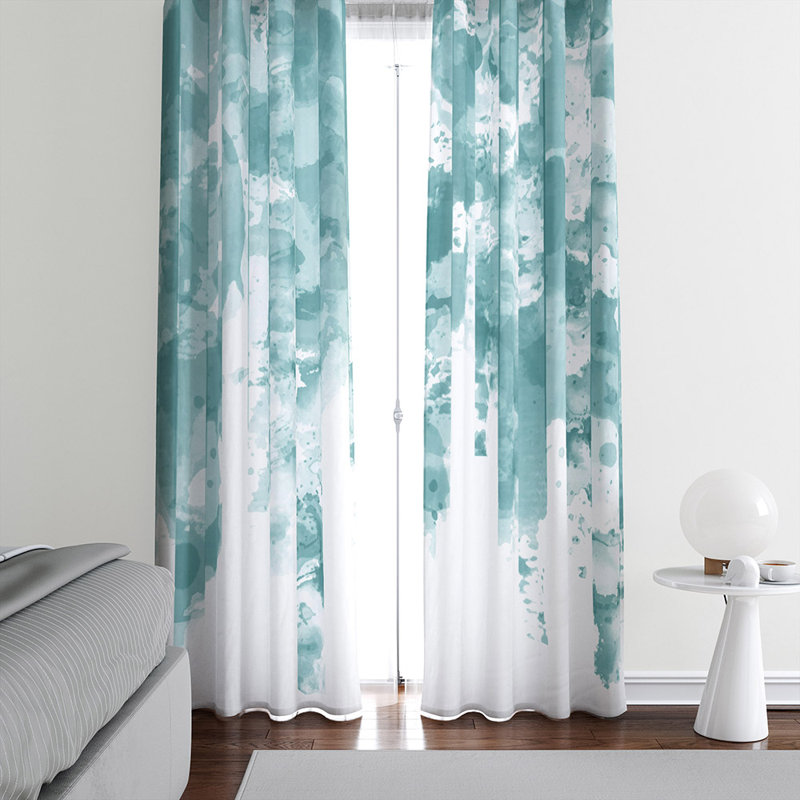Panneaux de rideaux semi-transparents abstraits, L 40 po x L 52 po
