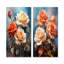 Ensemble de 2 décorations murales beige et orange rose symbolique - roses-106577498-106577503