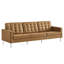 Loft Tufted Upholstered Faux Leather Sofa and Armchair Set-1803218714