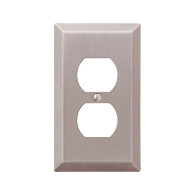 Amerelle Century 1 gang Stamped Steel Duplex Wall Plate 1 pk