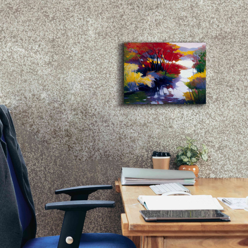 «Indian Summer» par Tadashi Asoma, art mural sur toile, H 12 po x l 16 po x P 0,75 po