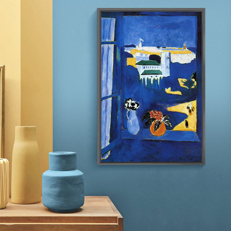 Matisse esthétique abstraite - peinture sur toile, H 16 po x l 12 po x P 1,5 po, Cadre noir