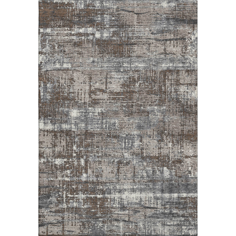 Tapis géométrique de qualité supérieure lavable à la machine Mouton, Rectangle 10 pi x 14 pi