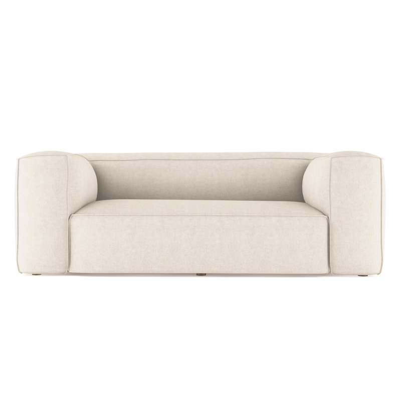 Canapé surdimensionné Varick, H 30 po x l 108 po x P 41 po, Brun foncé, Lin caillou albâtre