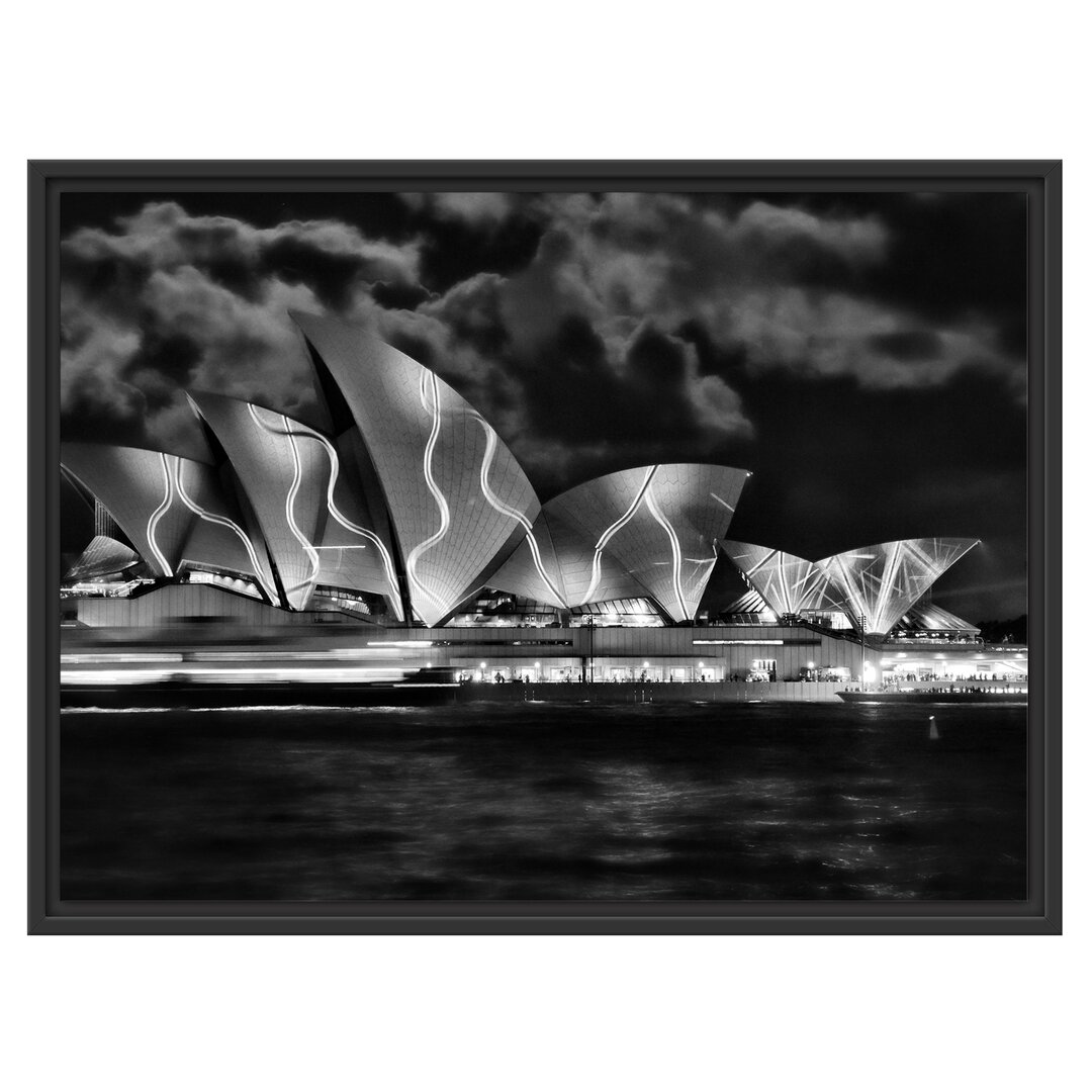 Gerahmtes Wandbild Sydney Opera House Beleuchtung