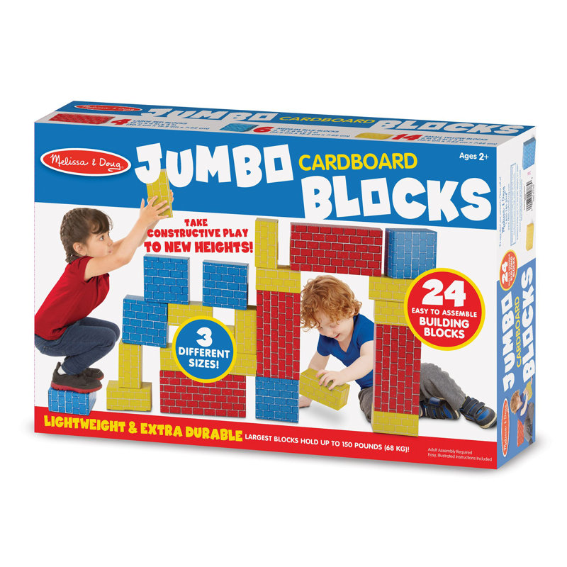 24 Piece Melissa & Doug Jumbo Cardboard Blocks Learning Tools