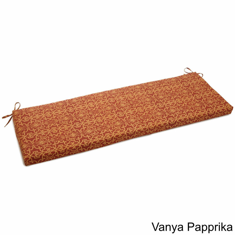Vanya Paprika Spun Polyester Outdoor Bench Cushion 63" x 19"