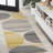 Ascher Machine Woven Polypropylene Area Rug in Grey/Yellow/Cream-24493227