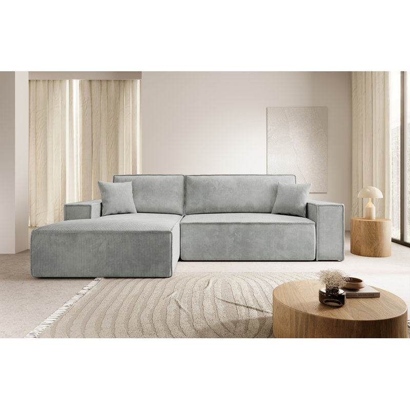 Chadman Sofa & Chaise, Left Hand Facing, Light Grey