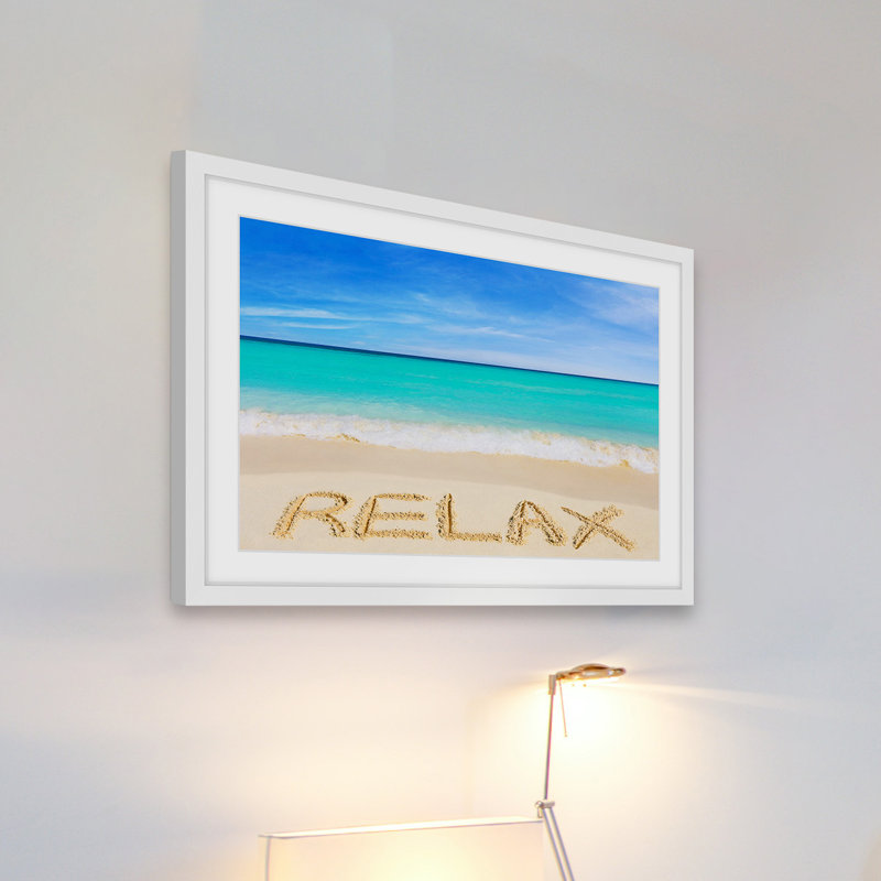 « relax », reproduction d’art encadrée, H 24 po x l 36 po x P 1,5 po