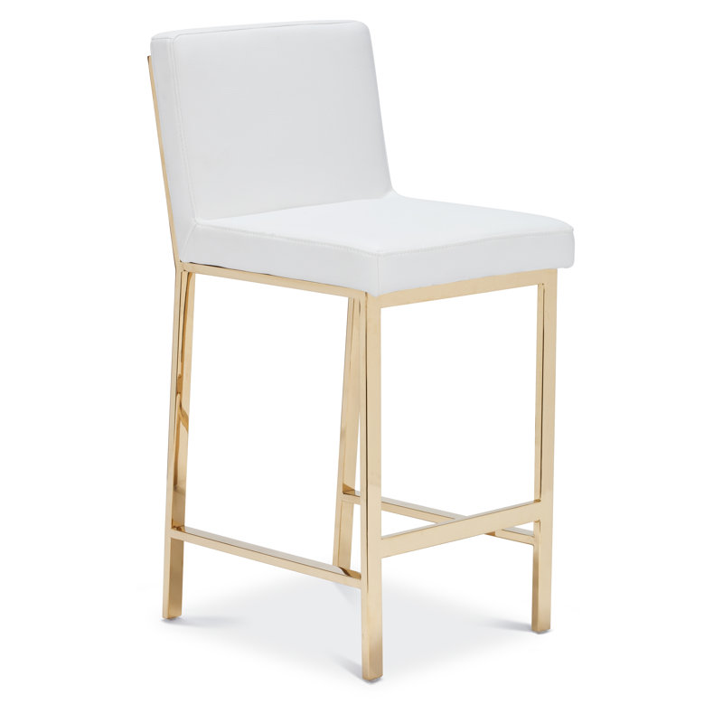 Tabouret de comptoir et de bar, Or, Blanc, Tabouret de comptoir (assise de 26 po de hauteur)