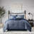7 Piece Navy Seersucker Comforter For Queen - & Soft Texture