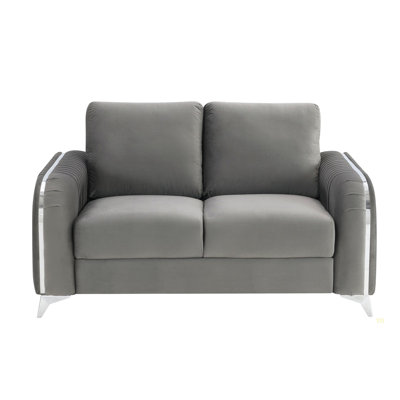 Causeuse en velours gris Wenona