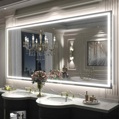 Wayfair Basics® UL Certified Front & Back LED Anti-Fog Tempered Glass Bathroom/Vanity Mirror with 3-Year Warranty
