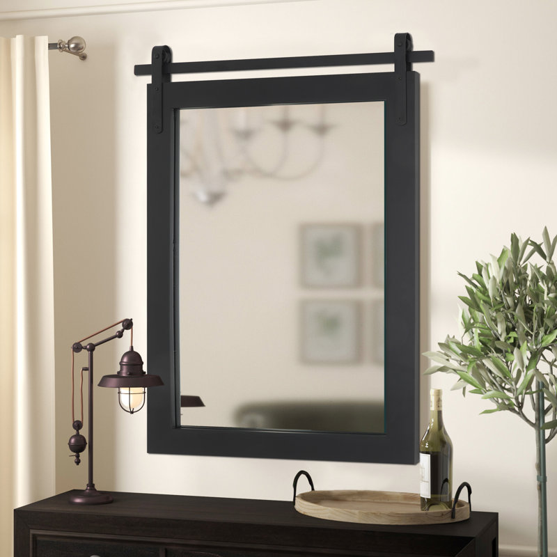 Miroir de salle de bain Keira-Mai, Verticale 26 po x 18 po, Noir