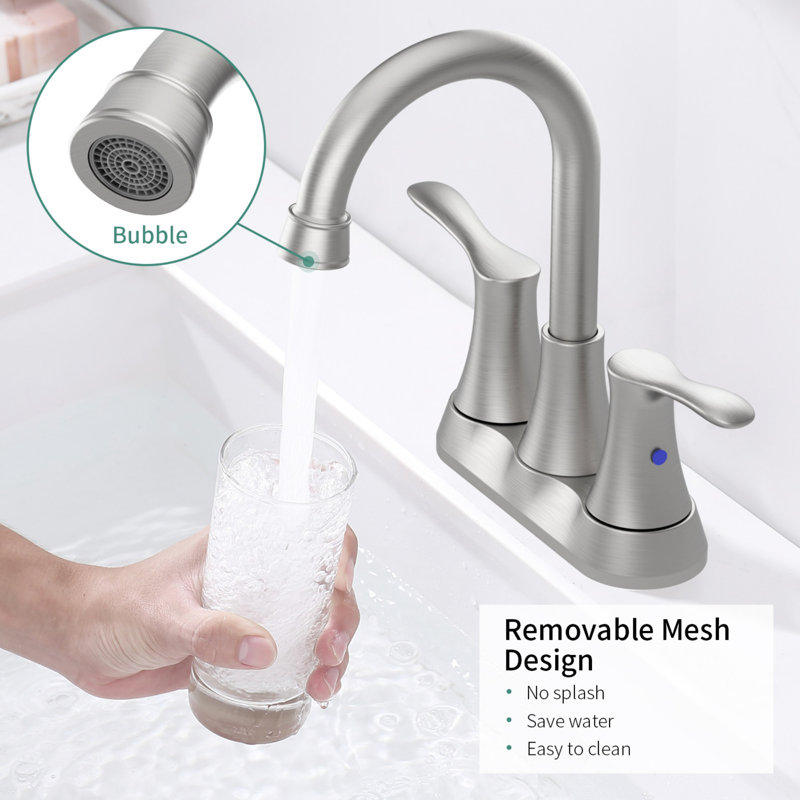Bathroom faucet with 360 degree turn spout