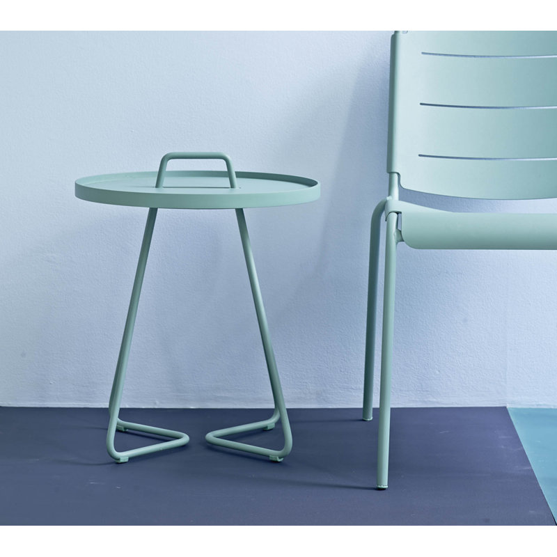 On-the-Move Outdoor Round Side Table, 17.4", Aqua