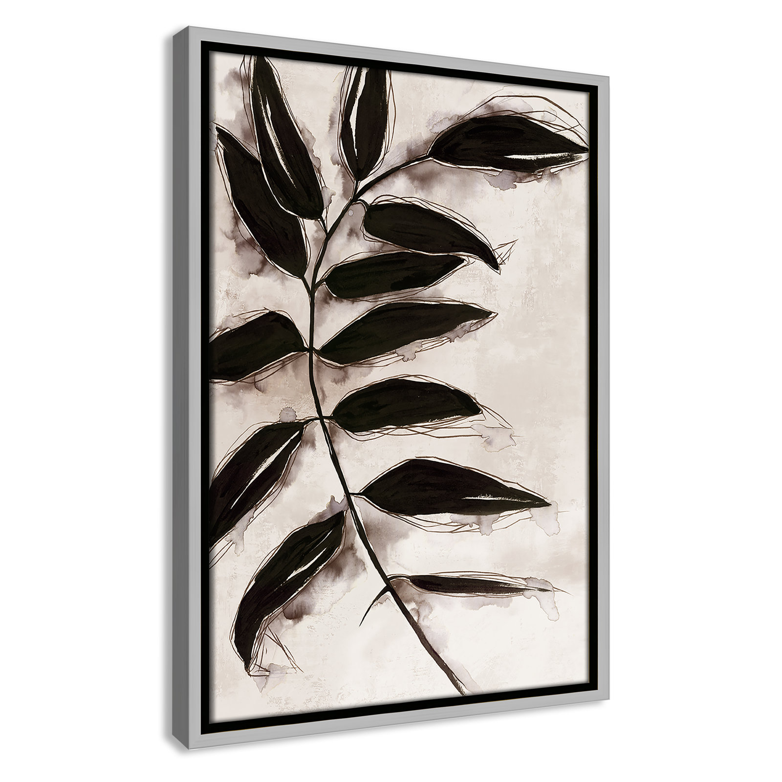 Leaves II by Eva Watts, 19.5" H x 13.5" W x 2" D, Silver Framed