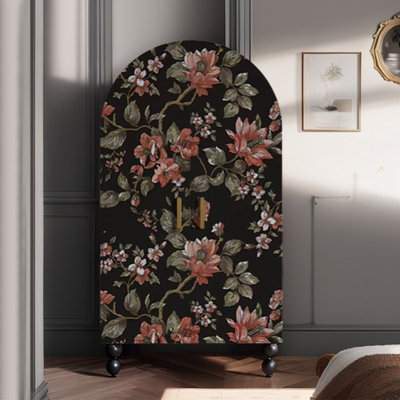 Armoire de chambre arquée avec motif floral moderne