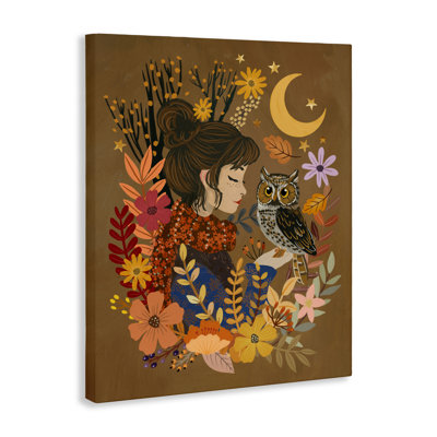 Chouette et toile d'automne, design par Mia Charro
