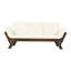 Lit de jour de patio avec coussins - eau pour bord de piscine, cadre en bois franc brun et beige durable pour l'extérieur, beige-862267034