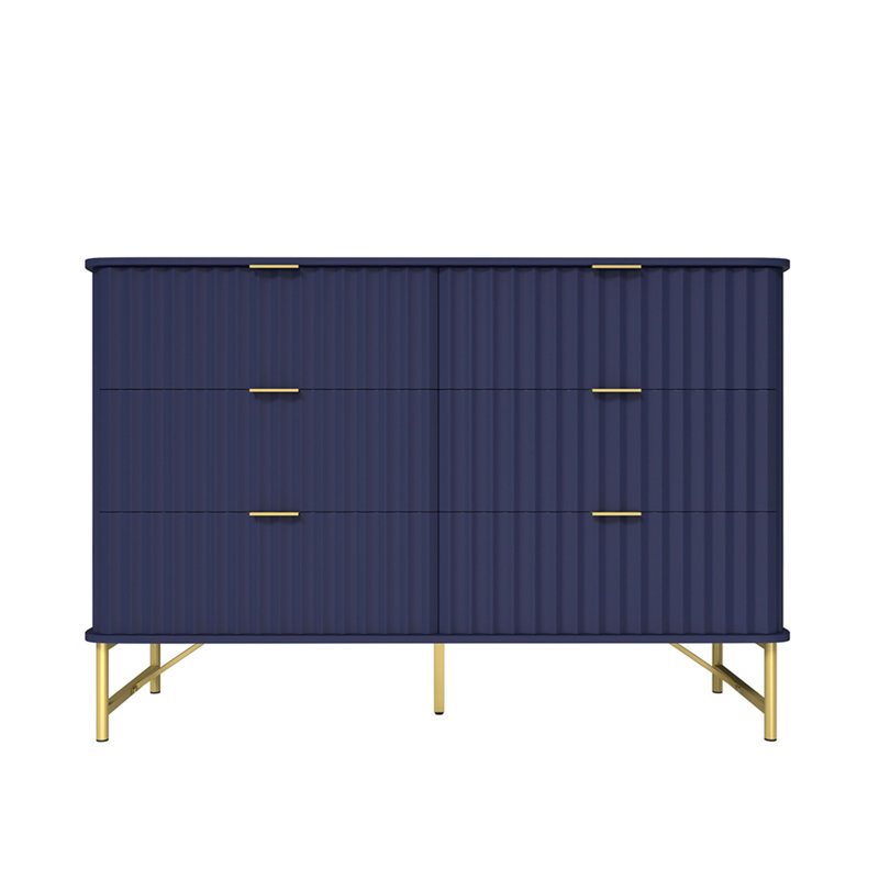 Commode décorative 3 tiroirs (bleu), Navy