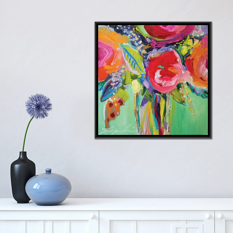 «Ode to Summer I», reproduction sur toile, H 26 po x l 26 po x P 1,5 po, Toile avec cadre noir