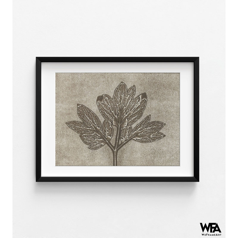 «Horizontal Plants 2» par MMB Studio, idée de décoration murale à motif de feuilles botaniques neutres, grande affiche inspirée de la nature