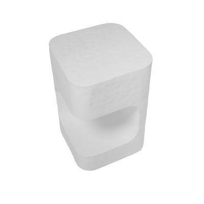 Outdoor Faux Stone Asymmetrical Side Table