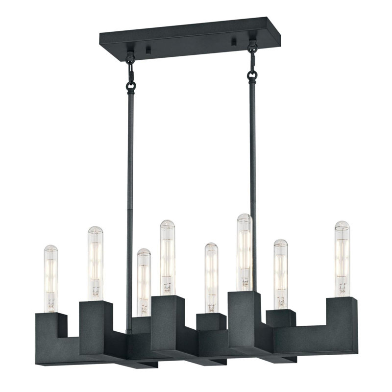 Lustre rectangulaire de style bougie à 8 lumières Jeteron