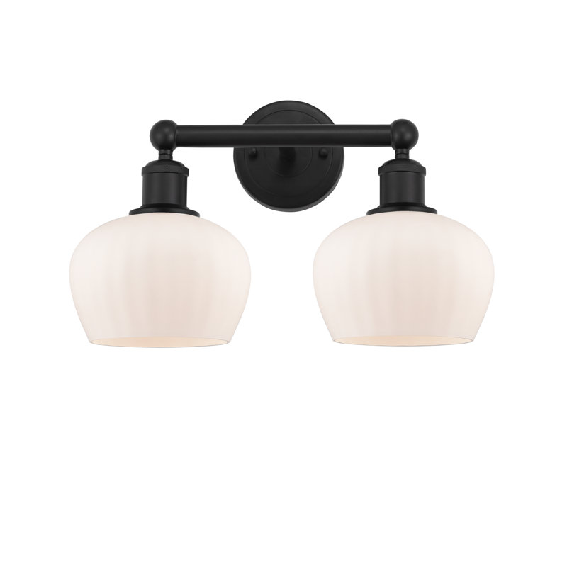 Éclairage pour meuble-lavabo 2 lumières 15,5 pouces Noille, Noir mat, Blanc mat
