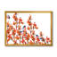 Volée de bouvreuils sur branches orange - Peinture sur toile-59706498-59706502