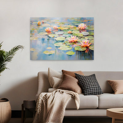 Lilly Pads Contemporary Delicate Elegant Lily Landscape Nature Wall Art