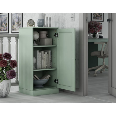 Palace Imports 100% Solid Wood 3-Shelf Bookcase with Shaker Door and Adjustable Shelves