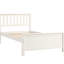 Lit plateforme en bois blanc avec tête de lit simple et tête de lit simple