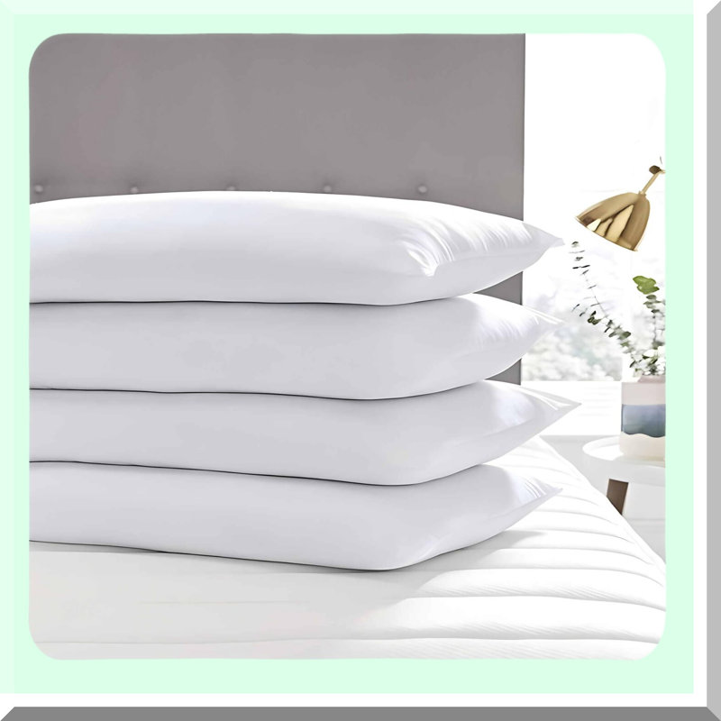 CozyDreams Plush Pillow Set - 4 Pack Standard Size for Stomach & Back Sleepers, Hypoallergenic Down Alternative Filling, Machine Washable